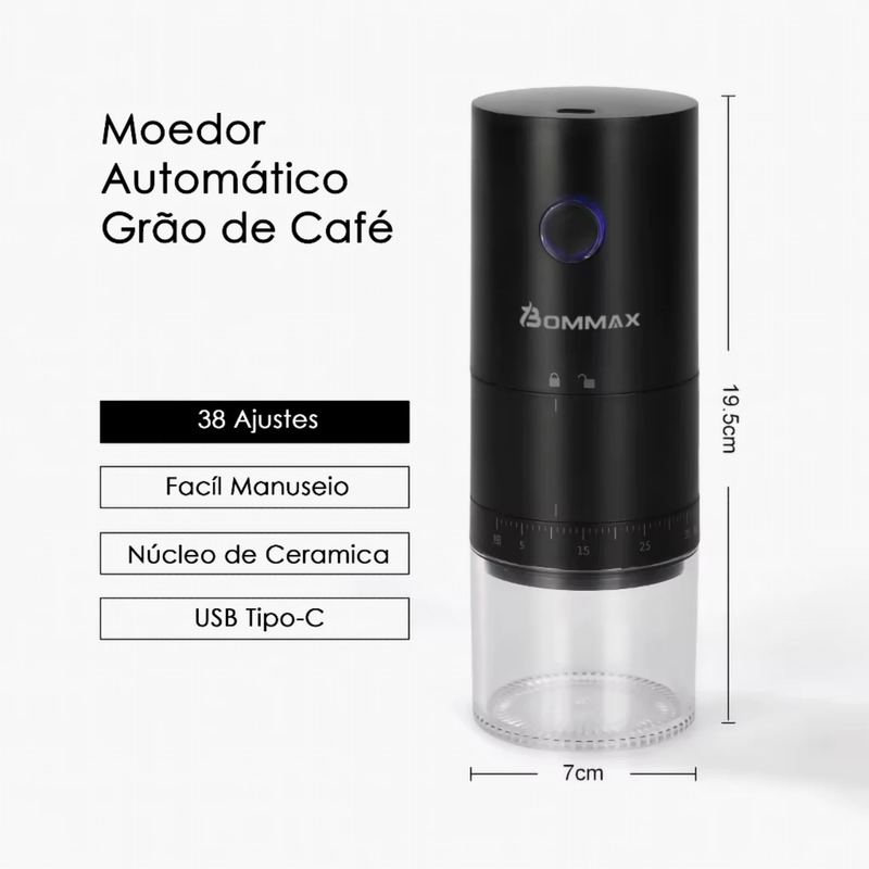 Moedor de Café Elétrico Portátil